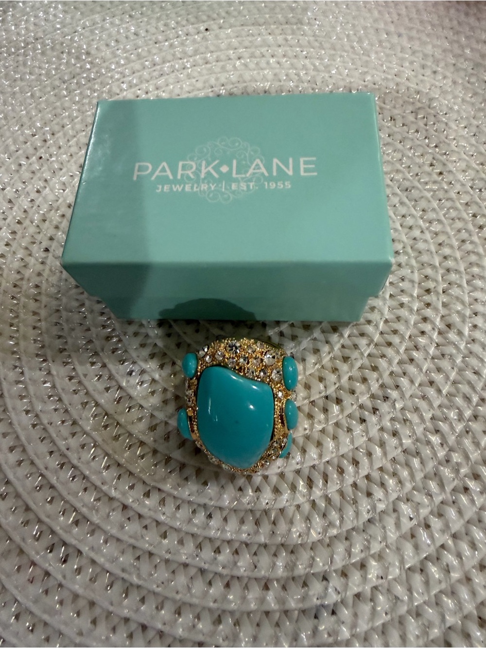 Park Lane Gold-Tone Turquoise Statement Ring